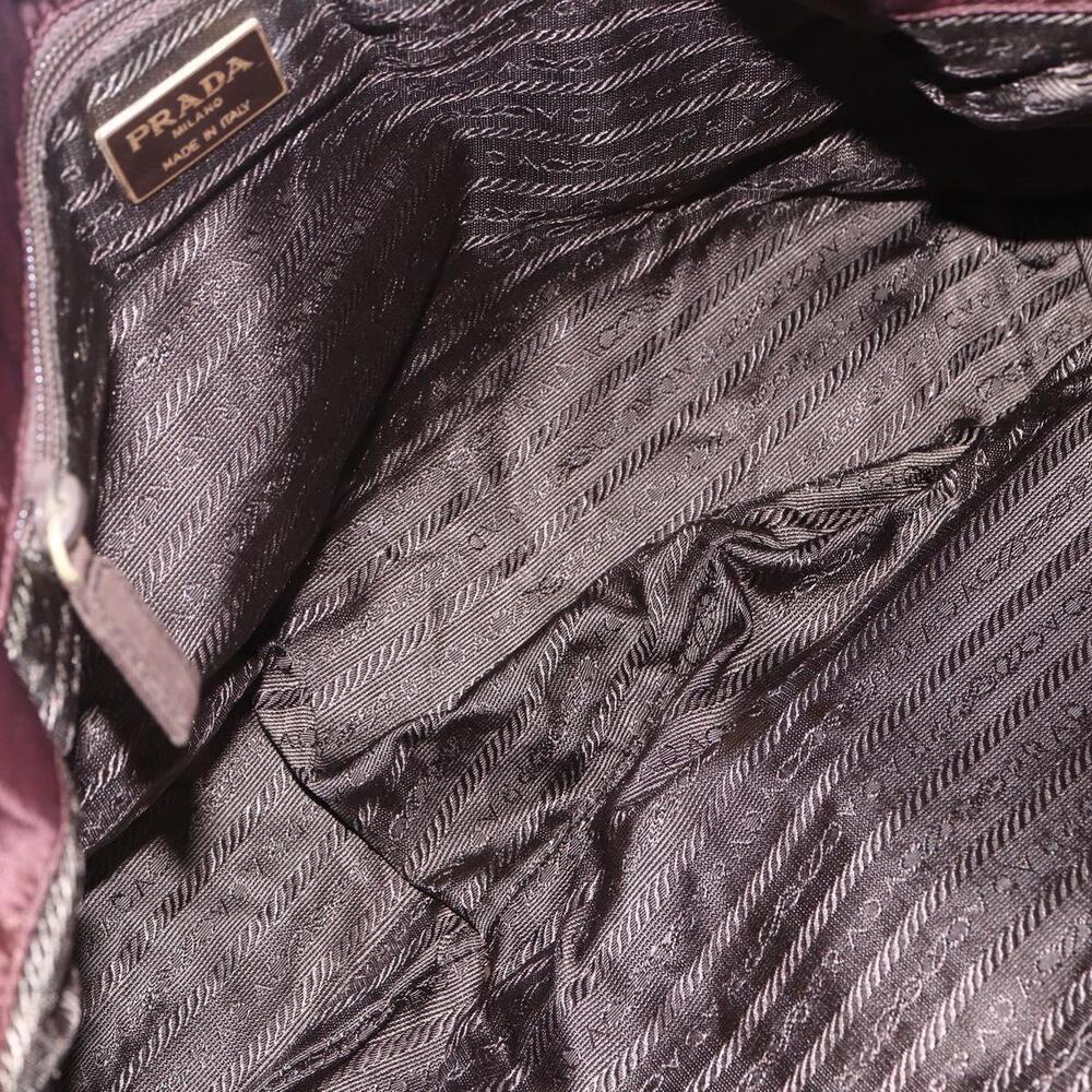 PRADA Chain Tote Bag Nylon Bordeaux Gold Auth ar13821 - Picture 11 of 16